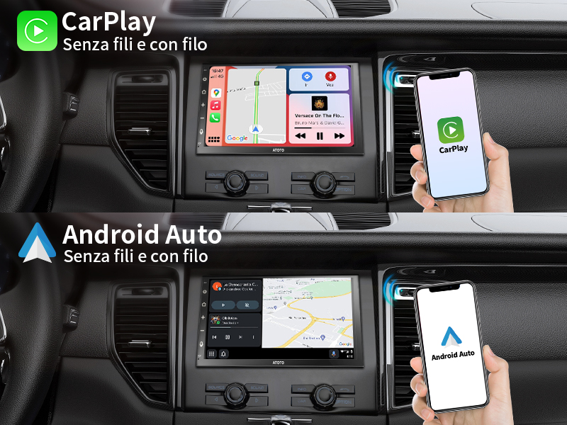 Senza fili o con cavo: Connessione immediata con CarPlay/Android Auto!