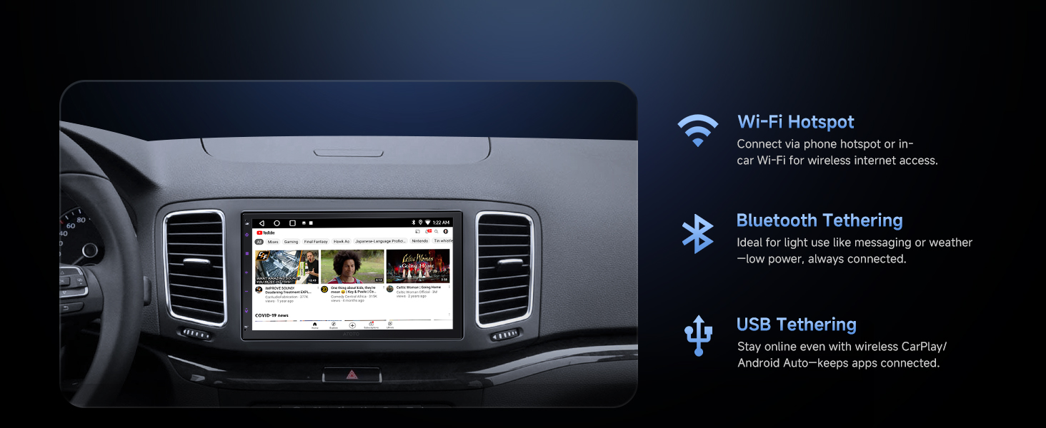 wifi bluetooth car stereo double din