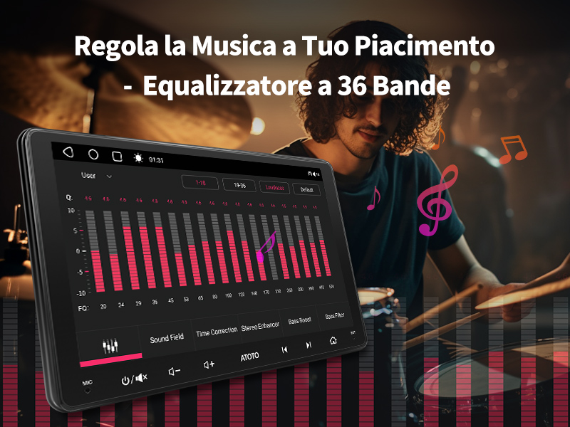 Regola la Musica a Tuo Piacimento -  Equalizzatore a 36 Bande