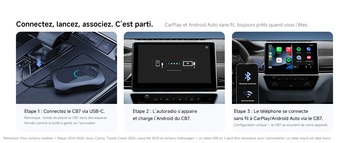 Série d'écrans d'interface technique montrant les paramètres et les commandes de la voiture. Plusieurs écrans numériques avec indicateurs d'état et options de menu pour la personnalisation du véhicule.