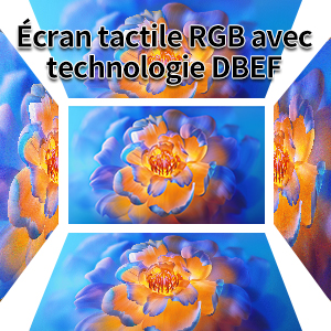 Écran RGB 800X480 HD avec technologie DBEF