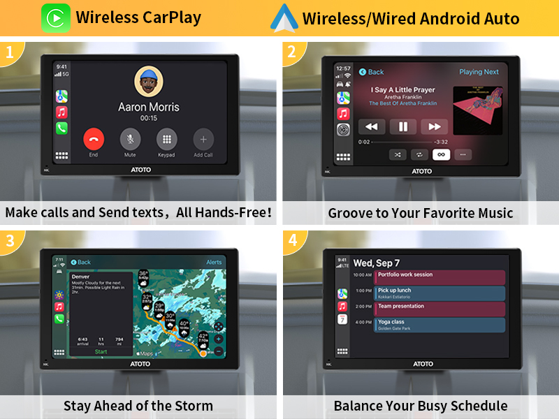 wireless CarPlay or Android Auto