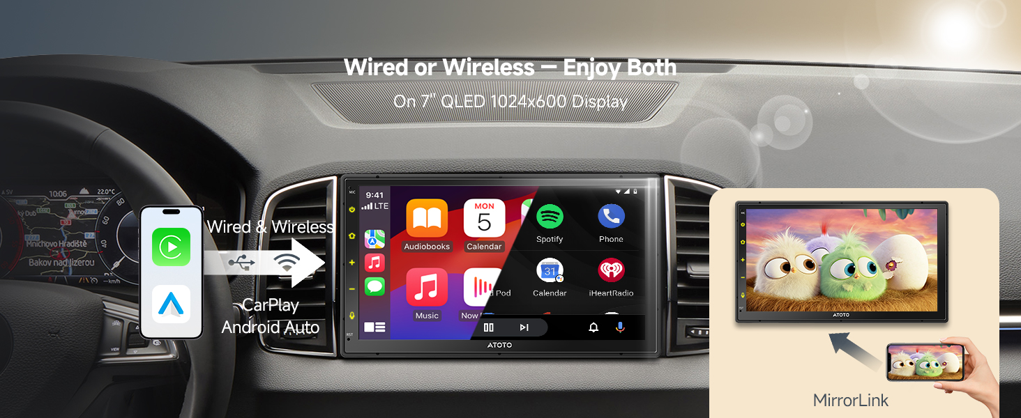 double din car stereo apple carplay