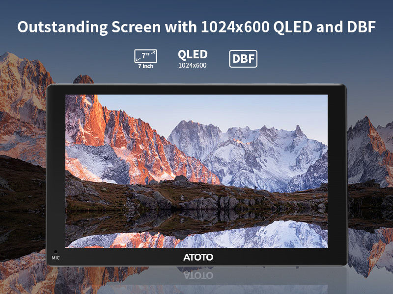 7-inch Ultra Clear QLED Display with 1024x600 resolution and 600cd/m2 brightness