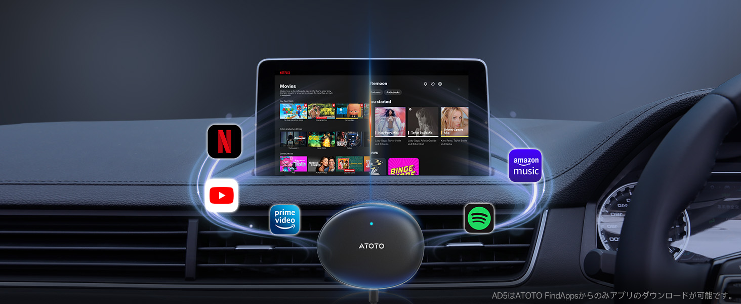 新品 ATOTO AD5A AI Box 無線CarPlayアダプタ Amazon.co.jp: デュアルWiFi搭載ワイヤレスCarPlayアダプター、2