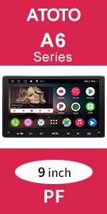 [9 pollici] ATOTO A6 PF Doppio DIN Android Autoradio, Senza Fili CarPlay e Android Auto, Display ...