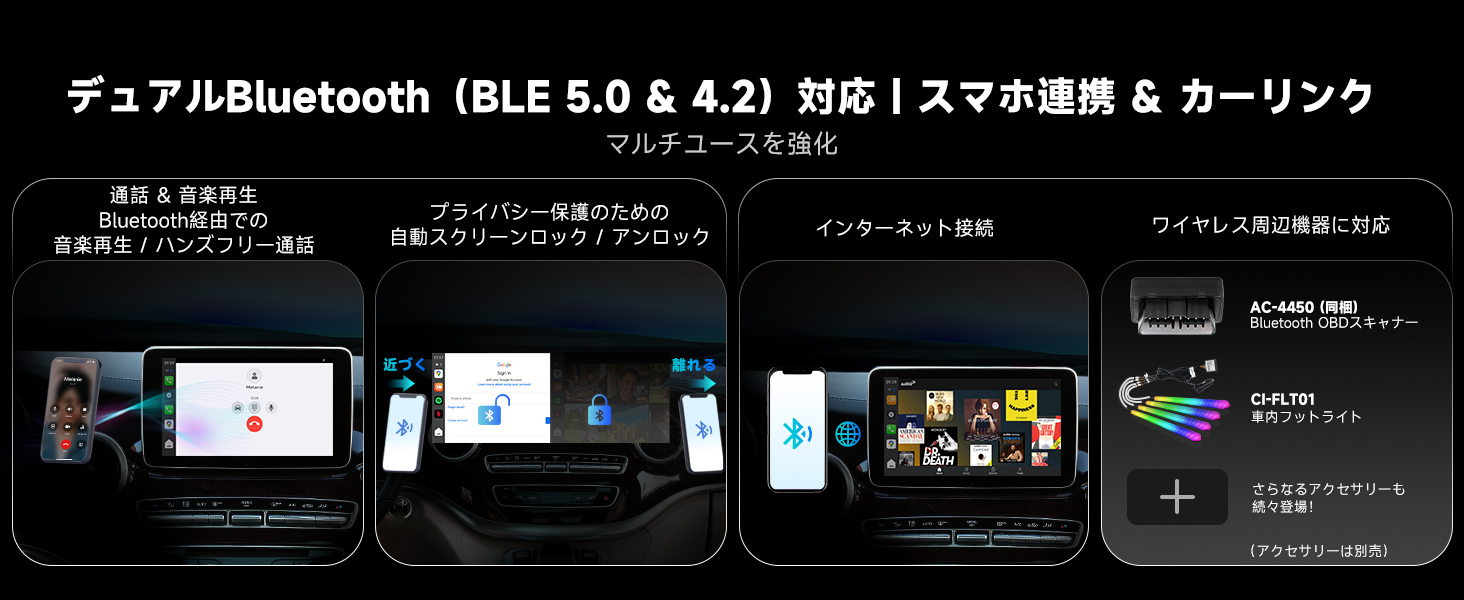 Bluetooth 5.0 ＆ Bluetooth 4.2搭載