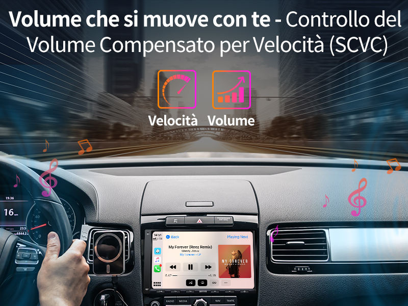 Volume che si muove con te - Controllo del Volume Compensato per Velocità (SCVC)