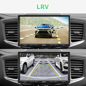 HD 720P rearview video display with Live Rear-View (LRV) feature