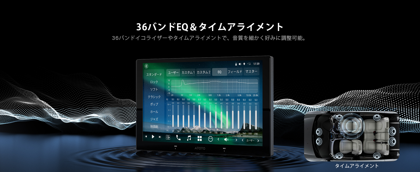 36バンドEQおよびタイムアライメント