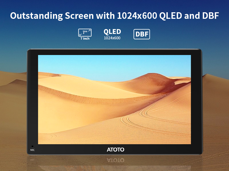 7-inch Ultra Clear QLED Display with 1024x600 resolution