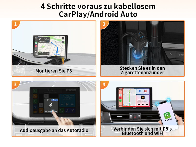 4 Schritte Voraus zu Wireless CarPlay/Android Auto