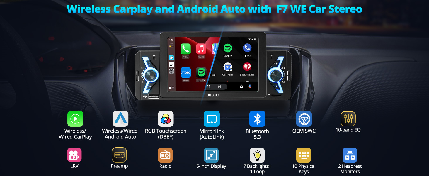 single din carplay screen