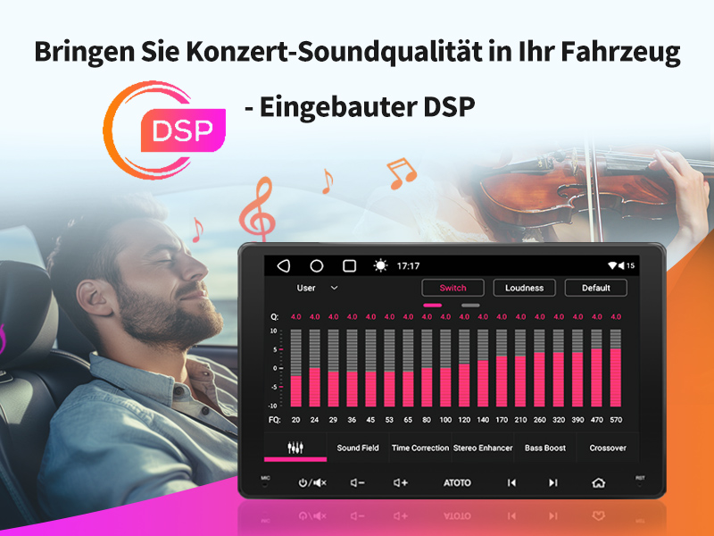 Bringen Sie Konzert-Soundqualität in Ihr Fahrzeug - Eingebauter DSP