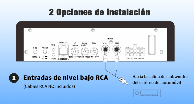 Entradas RCA de bajo nivel