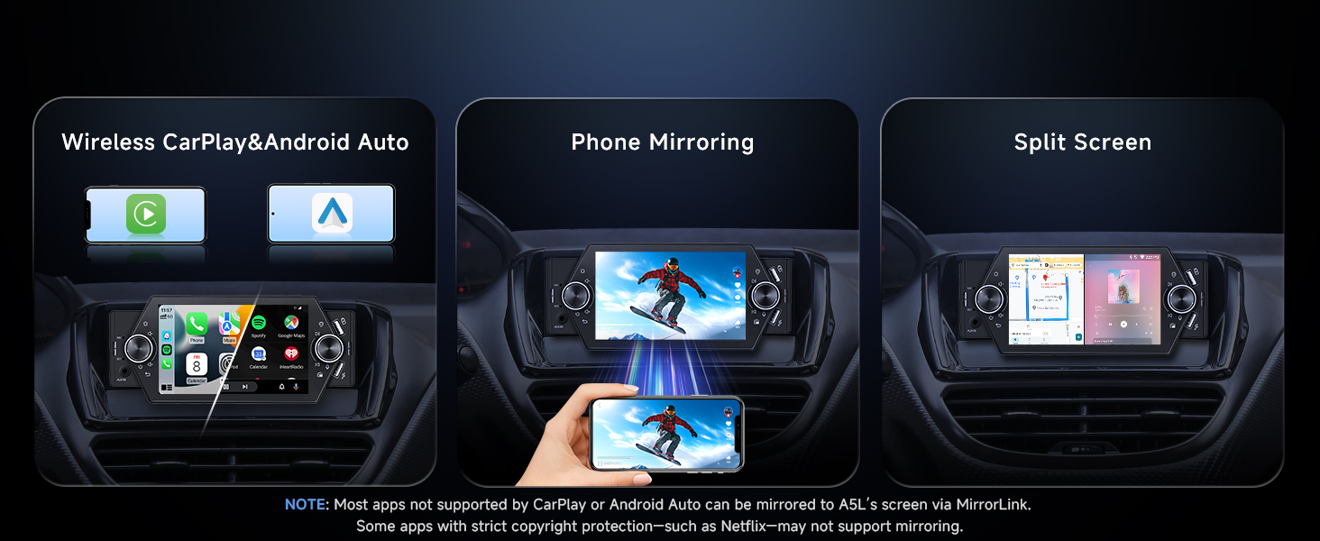 wireless apple carplay and android auto