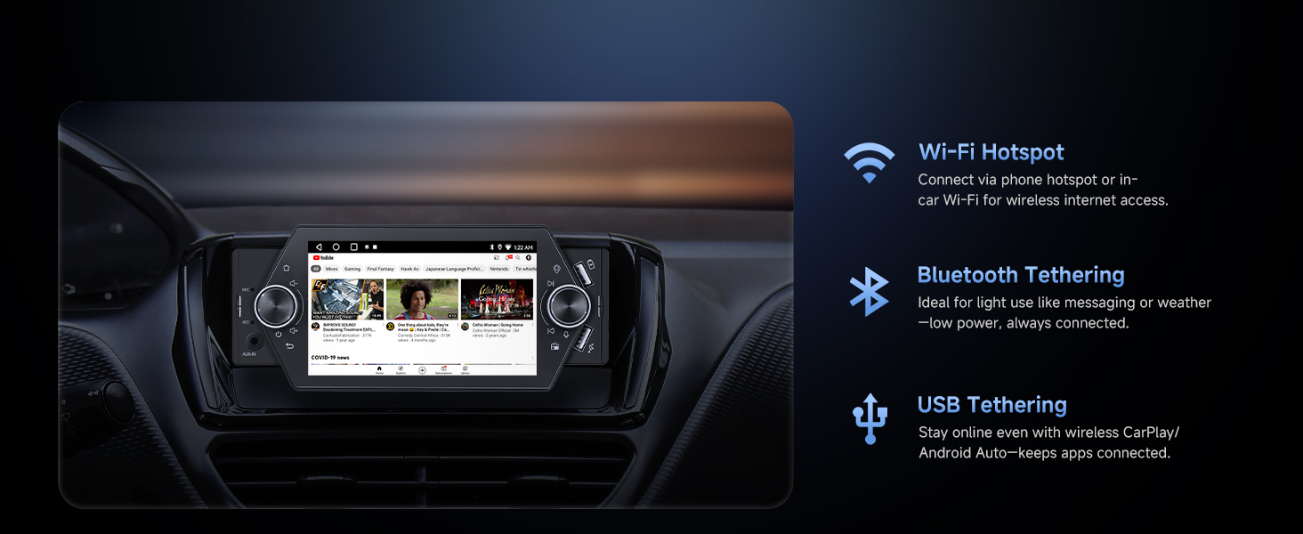 wifi car stereo with bluetooth