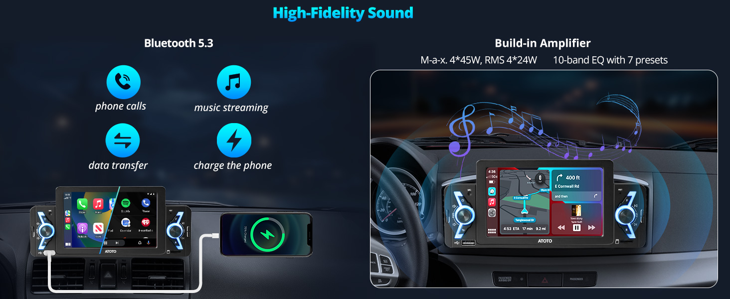 single din carplay screen
