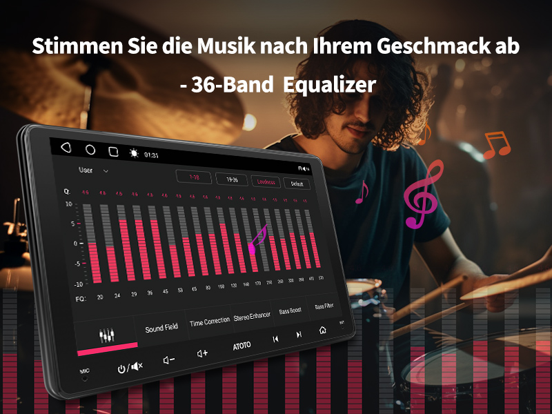 Stimmen Sie die Musik nach Ihrem Geschmack ab - 36-Band  Equalizer