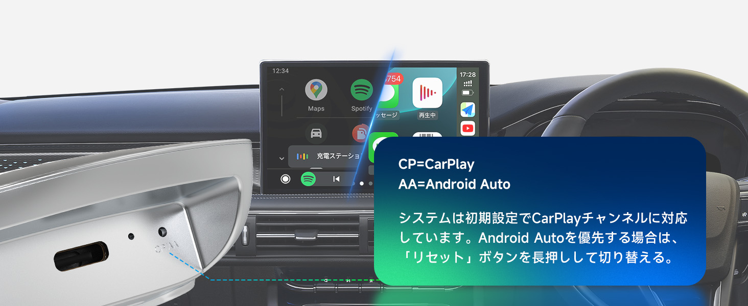 カーナビ ATOTO CB4 ATOTO CB4 ワイヤレスコントローラー CarPlay AI Box 2in1
