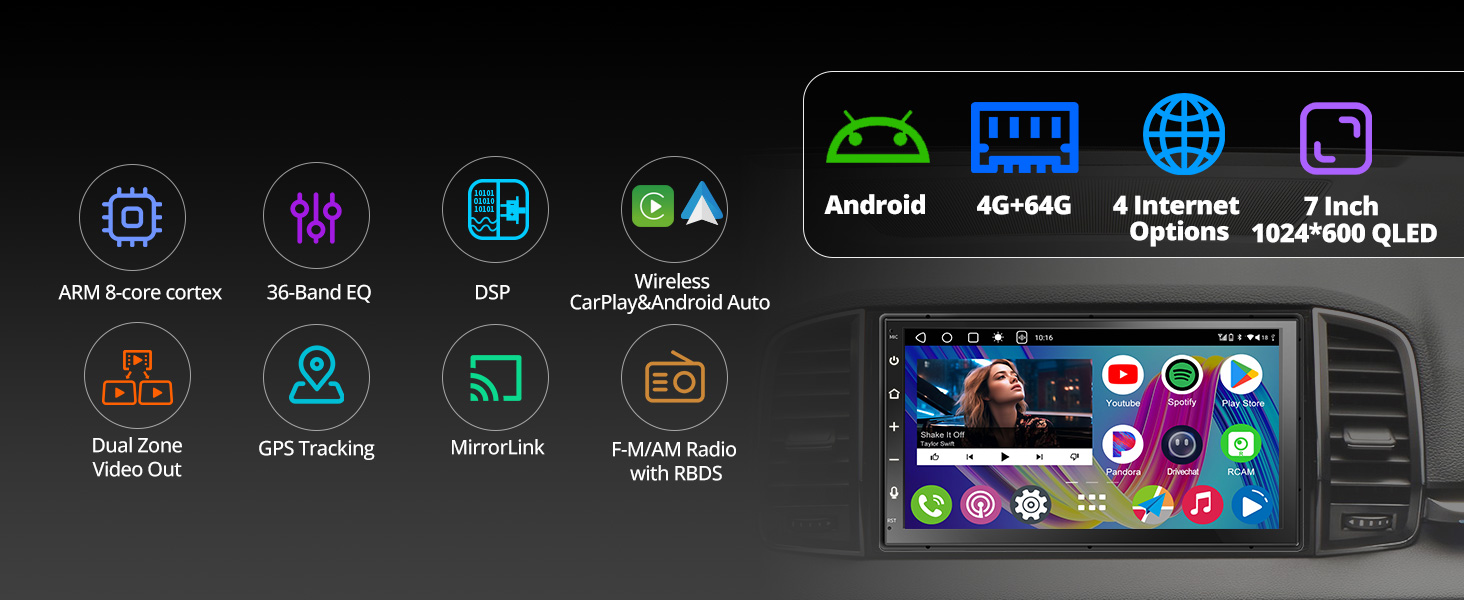 Android Double DIN Car Stereo