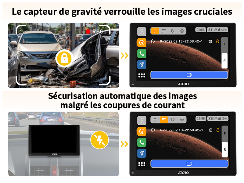 Sécurité des vidéos en cas de choc et protection contre les coupures de courant