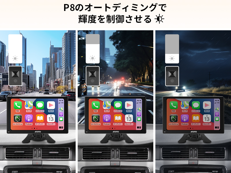 P8のオートディミングが明るさを自動調整