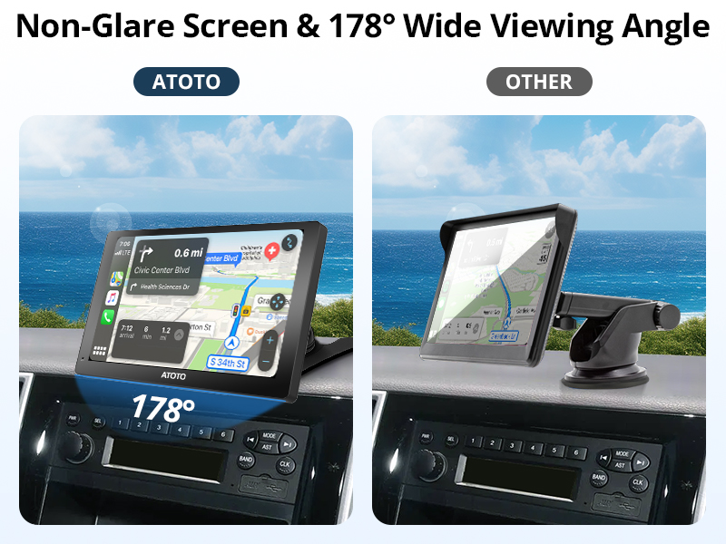 P807PR wireless portable carplay screen for car