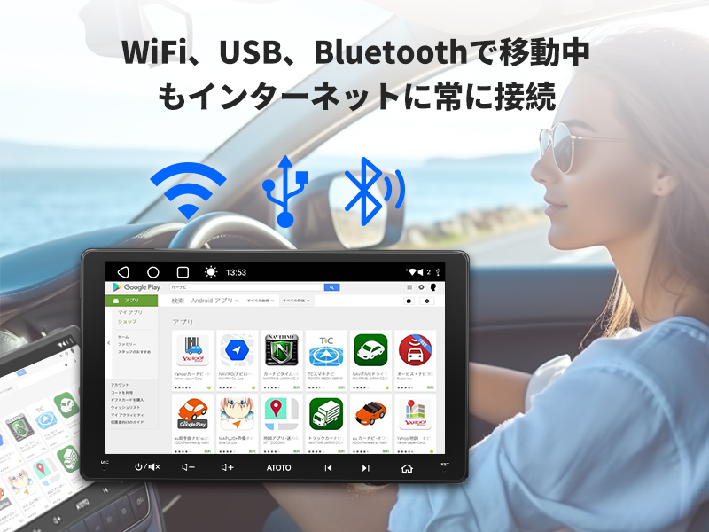 WiFi、USB、Bluetoothで移動中もインターネットに常に接続