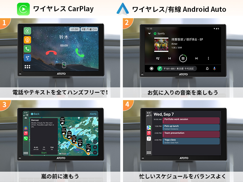 ATOTO P8 ポータブルナビ 7インチ ディスプレイオーディオ