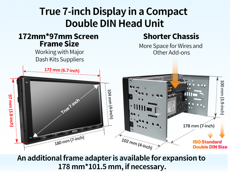 True 7-inch Display in a Compact Double DIN Head Unit