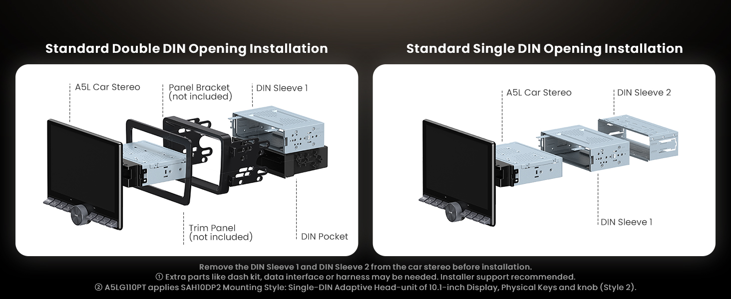 Fits Single and Double DIN