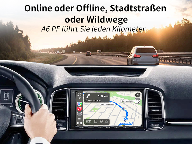 Online oder Offline,Stadtstraßen oder Wildwege - A6 PF führt Sie jeden Kilometer