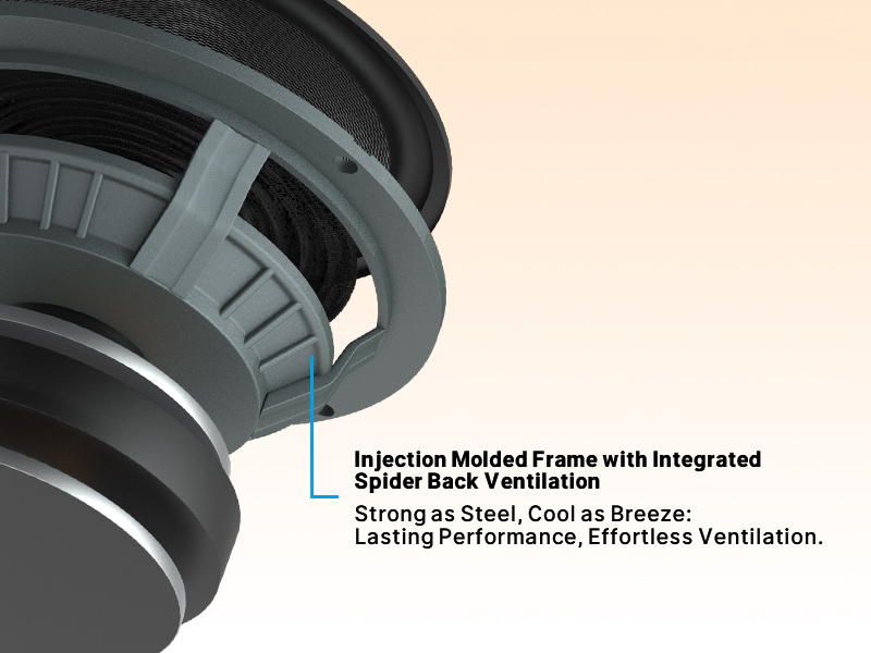 Injection Molded Frame with Integrated Spider Back Ventilation