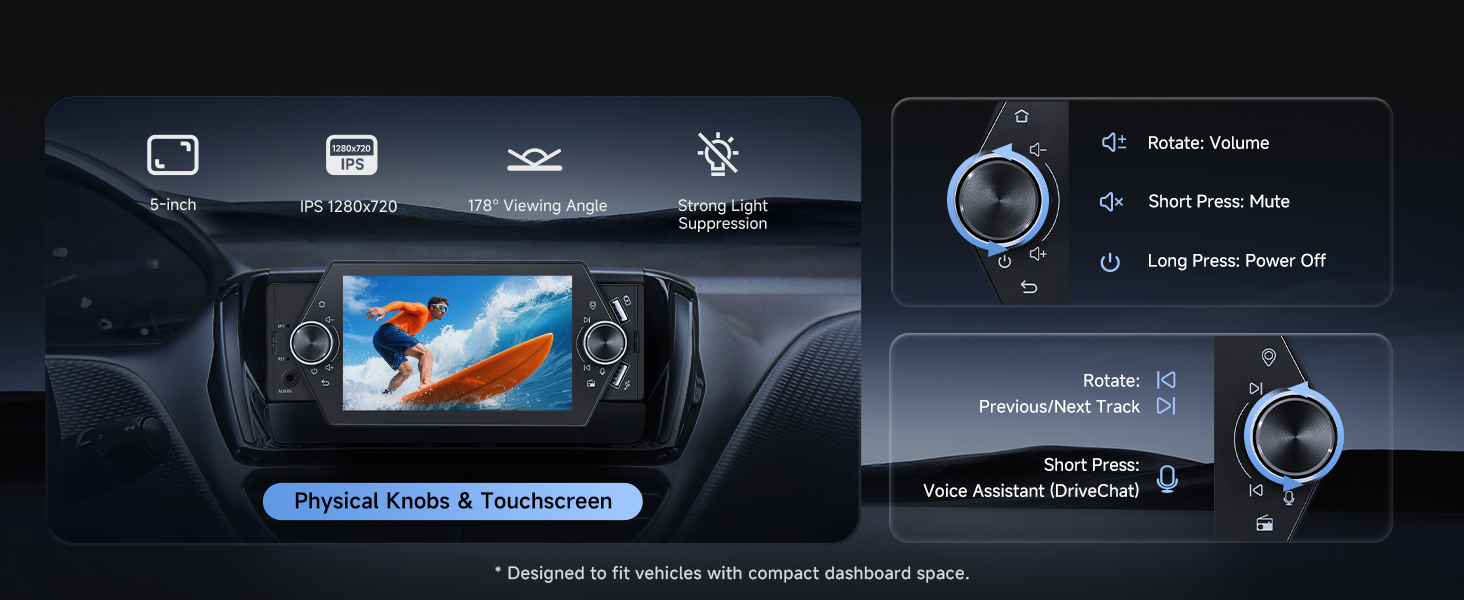 single din touchscreen car radio