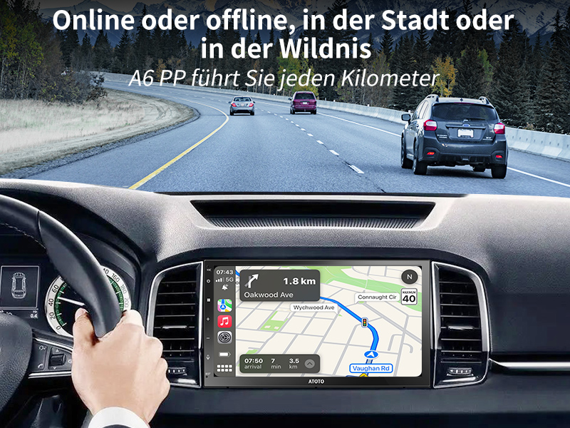Online oder Offline,Stadtstraßen oder Wildwege - A6 PF führt Sie jeden Kilometer