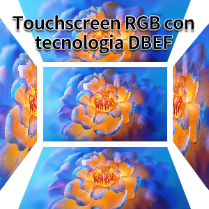 Display RGB HD 800X480 con tecnologia DBEF