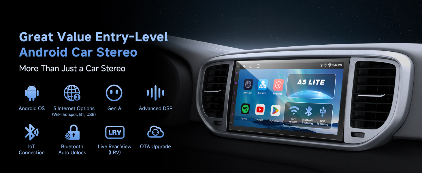 7 inch android double din stereo