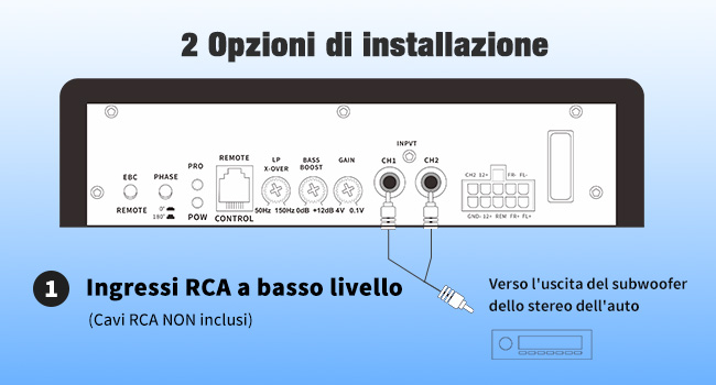 Ingressi RCA a basso livello