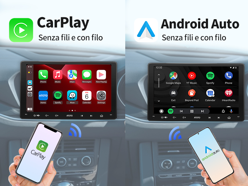 Senza fili o con cavo: Connessione immediata con CarPlay/Android Auto!